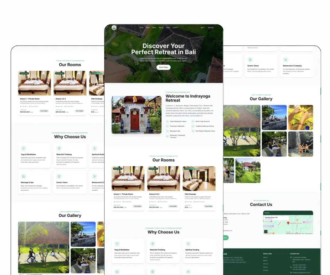 Landing Page Yoga Retreat di Bali